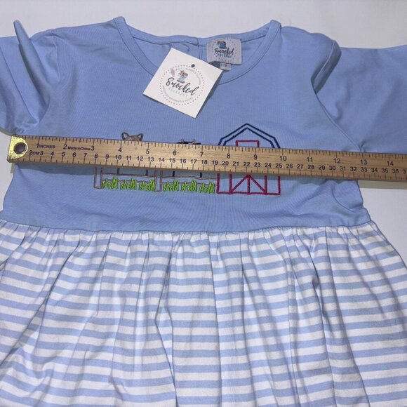 NEW NWT Smocked Polkadot Embroidered Red White Blue Farm Ruffle Dress size 7 - Picture 7 of 8